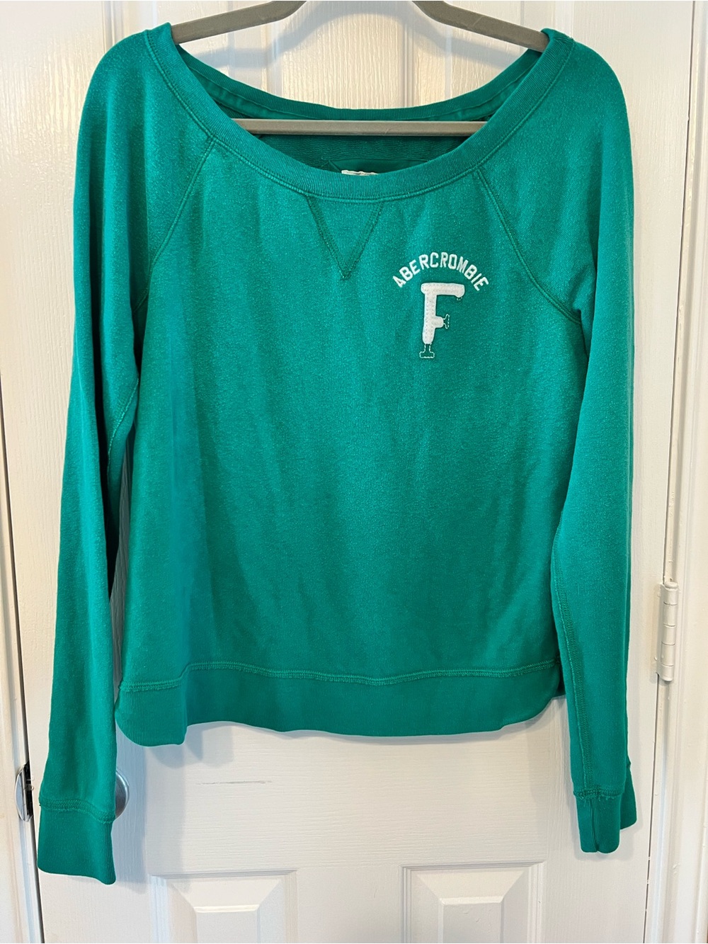 Abercrombie & Fitch Green Logo Pullover Sweatshirt, Size M